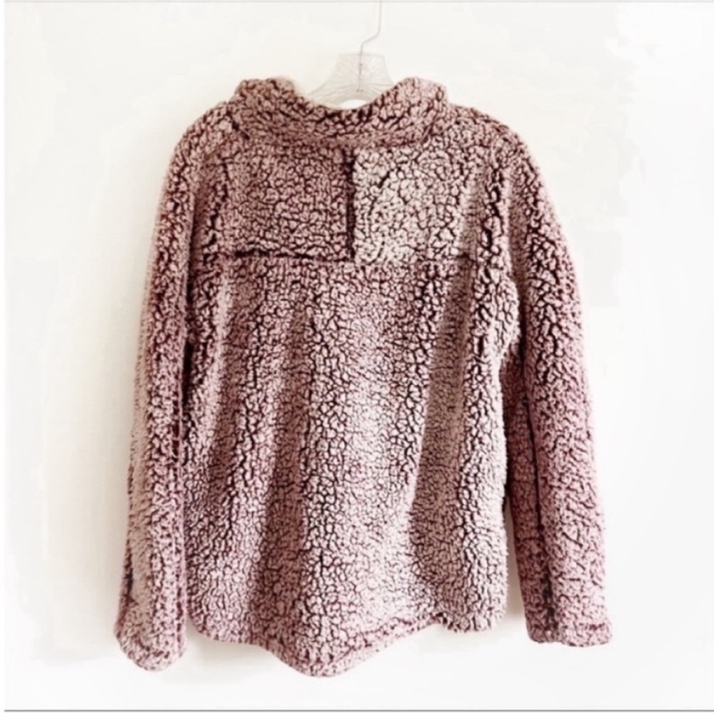 Altar'd State pullover burgundy red Sherpa quarter zip - Picture 7 of 7